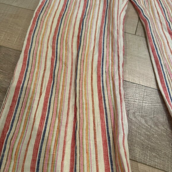 BOSTON PROPER WOMENS MULTI COLOR STRIPE LINEN PANTS NEW SIZE 14 - Picture 3 of 12